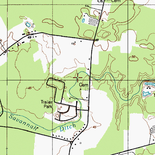 Topographic Map of Black Savannah Ditch, DE