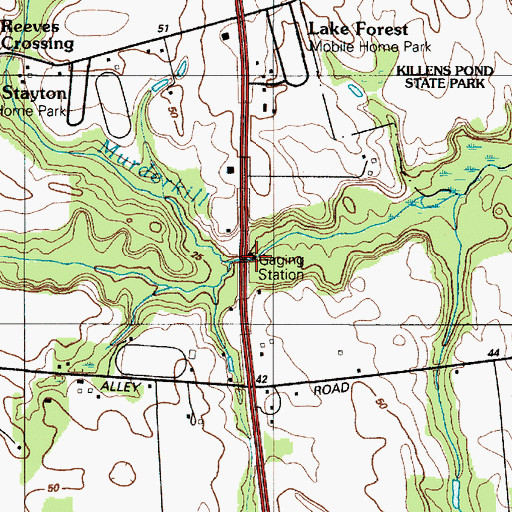 Topographic Map of Black Swamp Creek, DE