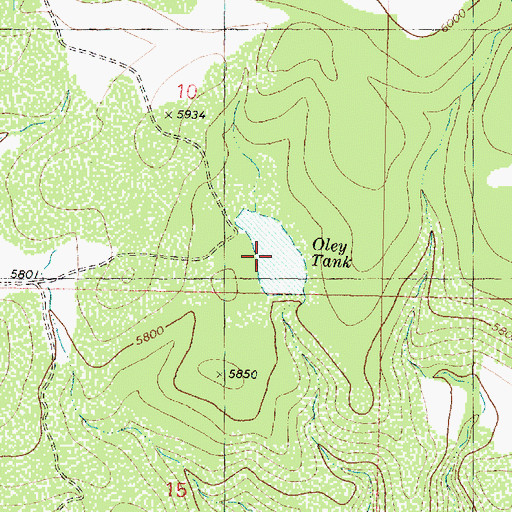 Topographic Map of Oley Tank, AZ