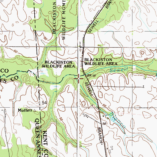 Topographic Map of Blanco Ditch, DE