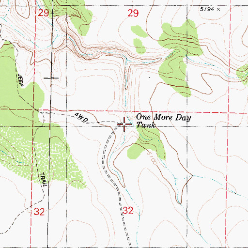 Topographic Map of One More Day Tank, AZ