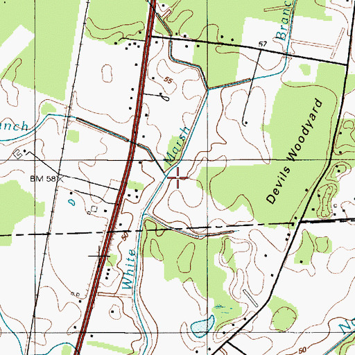 Topographic Map of Booth Branch, DE