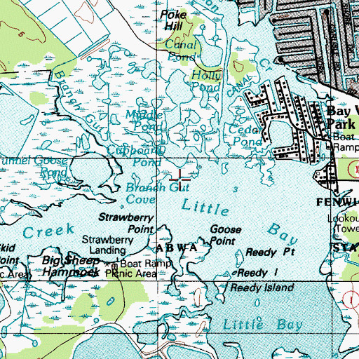 Topographic Map of Branch Gut Cove, DE