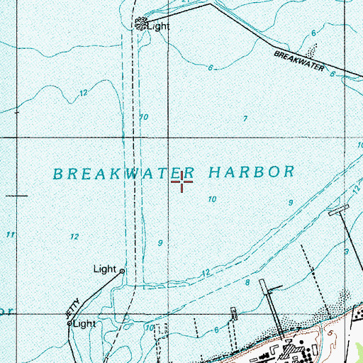 Topographic Map of Breakwater Harbor, DE