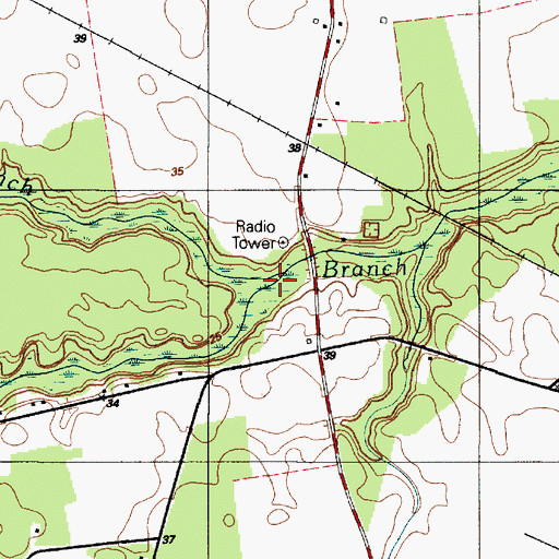 Topographic Map of Brittingham Branch, DE
