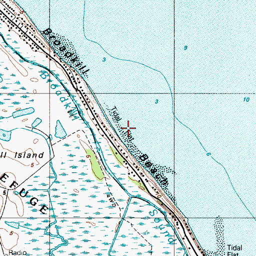 Topographic Map of Broadkill Beach, DE