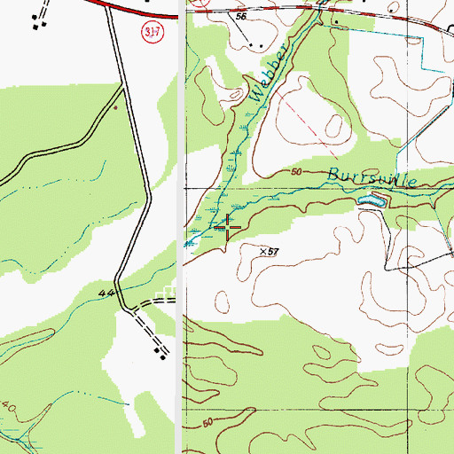 Topographic Map of Burrsville Branch, DE