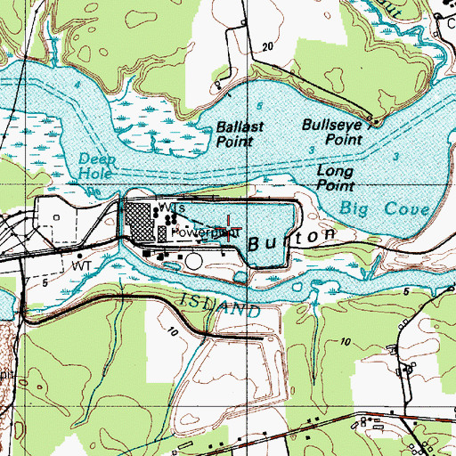 Topographic Map of Burton Island, DE