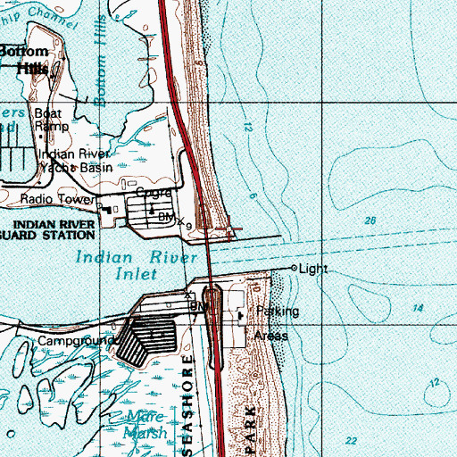 Topographic Map of C W Cullen Bridge, DE
