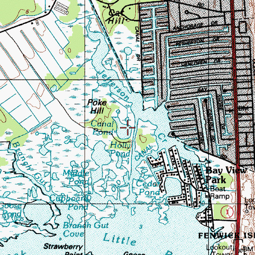 Topographic Map of Canal Pond, DE