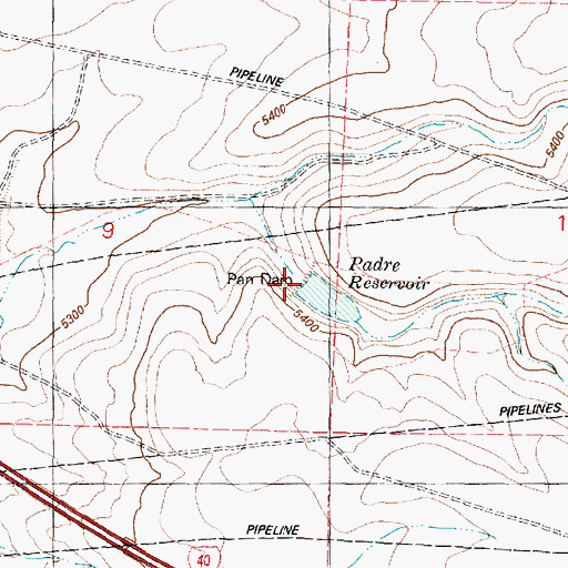 Topographic Map of Pan Dam, AZ