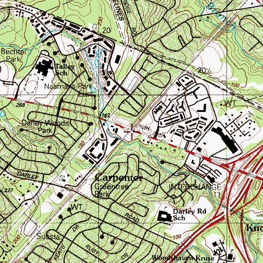 Topographic Map of Carpenter, DE