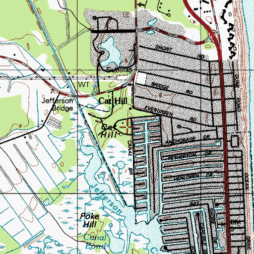 Topographic Map of Cat Hill, DE