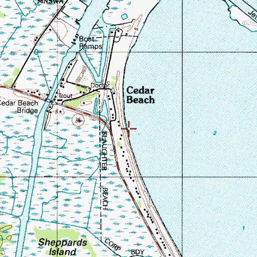 Topographic Map of Cedar Beach, DE