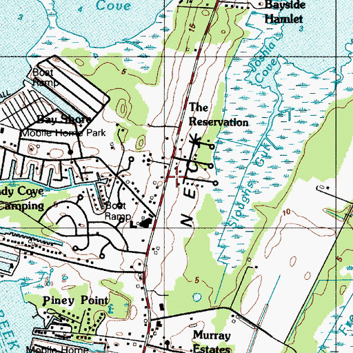 Topographic Map of Cedar Neck, DE