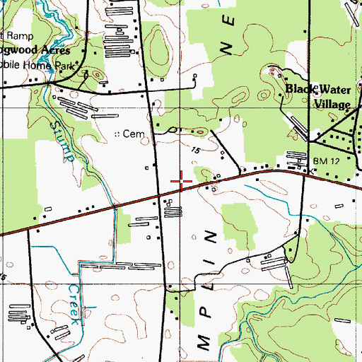 Topographic Map of Champlin Neck, DE