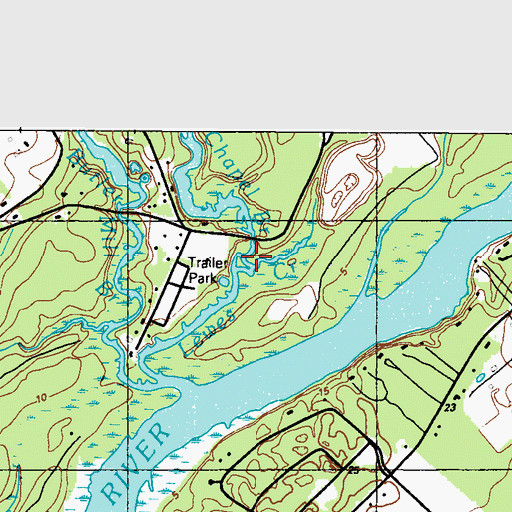 Topographic Map of Chapel Branch, DE