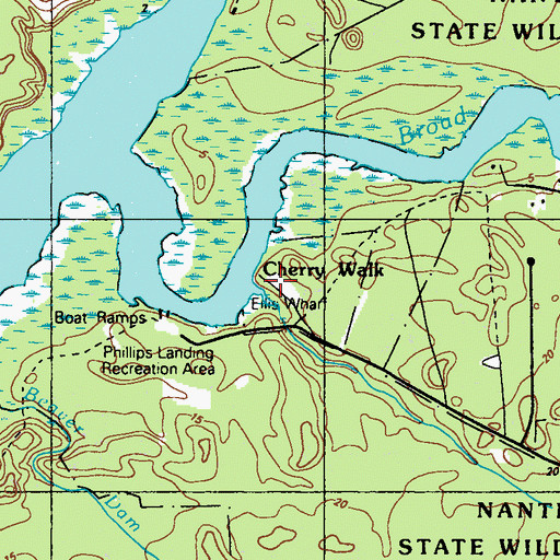 Topographic Map of Cherry Walk, DE