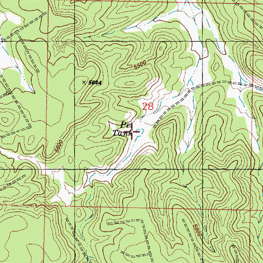 Topographic Map of Pet Tank, AZ