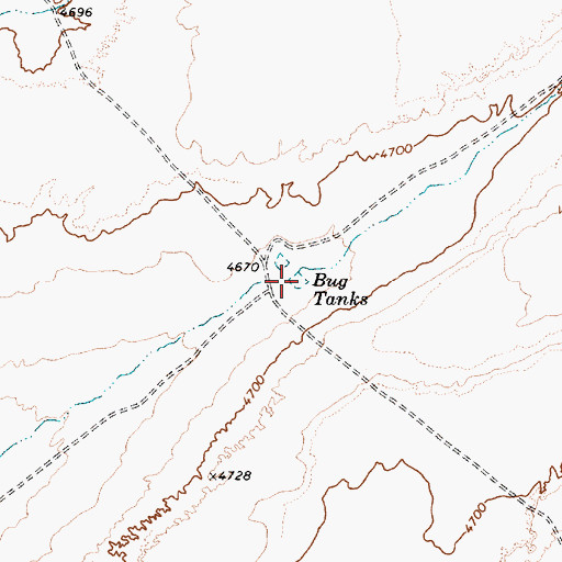 Topographic Map of Bug Tanks, AZ