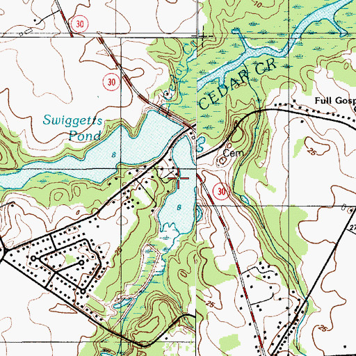 Topographic Map of Church Branch, DE