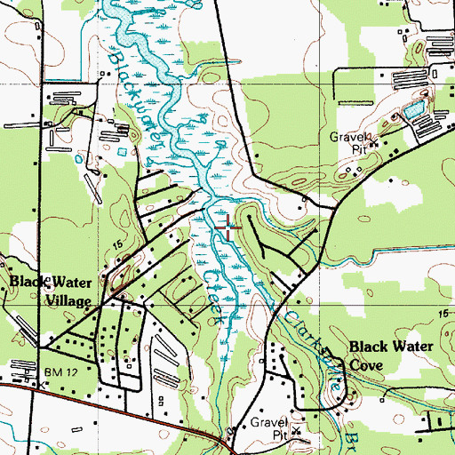 Topographic Map of Clarksville Branch, DE