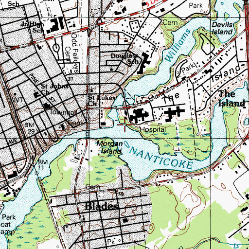 Topographic Map of Clear Brook, DE