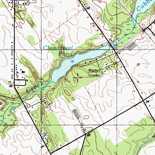 Topographic Map of Clendaniel Pond, DE