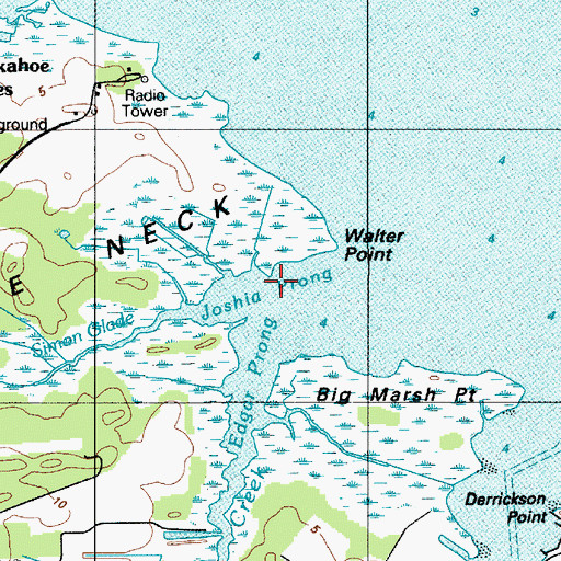 Topographic Map of Collins Creek, DE