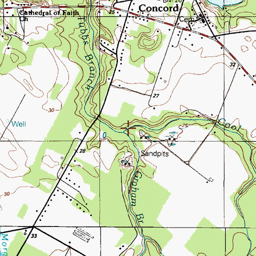Topographic Map of Cool Branch, DE