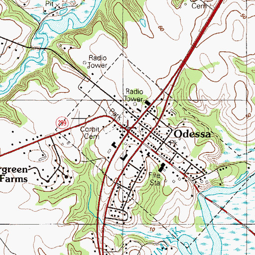 Topographic Map of Corbit Cemetery, DE