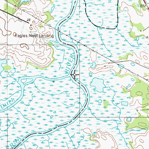 Topographic Map of Corks Point Ditch, DE