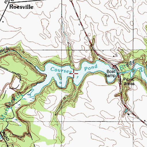Topographic Map of Coursey Pond, DE