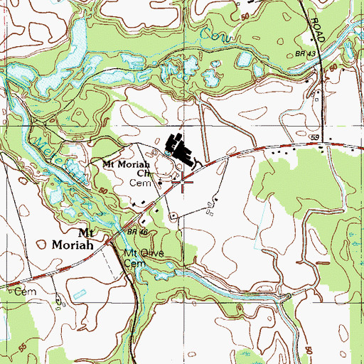 Topographic Map of Cow Marsh Church, DE