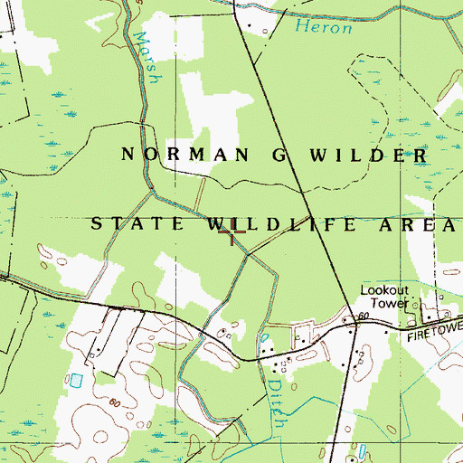 Topographic Map of Cow Marsh Ditch, DE