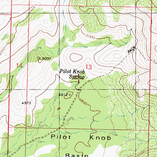 Topographic Map of Pilot Knob Spring, AZ