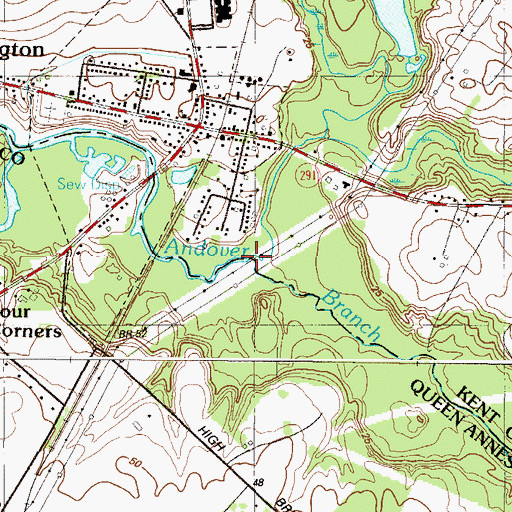 Topographic Map of Cypress Branch, MD
