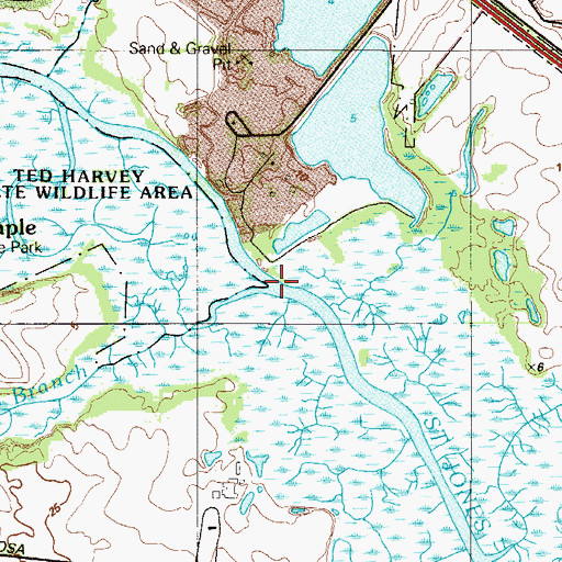 Topographic Map of Cypress Branch, DE