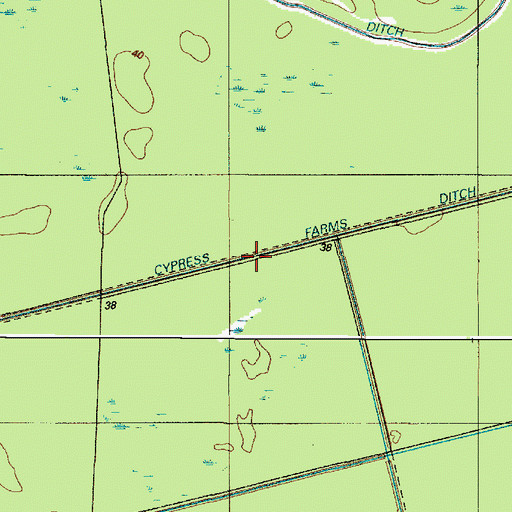 Topographic Map of Cypress Farms Ditch, DE