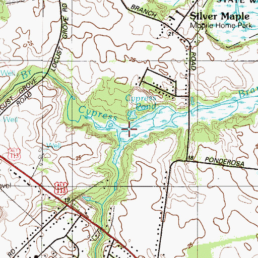 Topographic Map of Cypress Pond, DE
