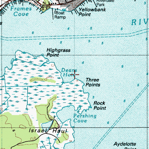 Topographic Map of Deans Hole, DE