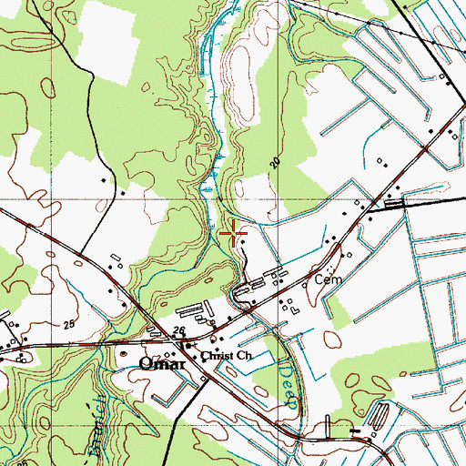 Topographic Map of Deep Hole Branch, DE