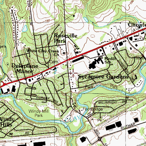 Topographic Map of Delaplane Manor, DE