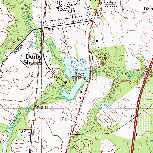 Topographic Map of Derby Pond, DE