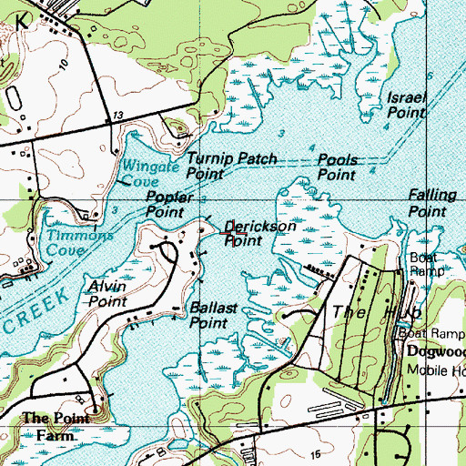 Topographic Map of Derickson Point, DE