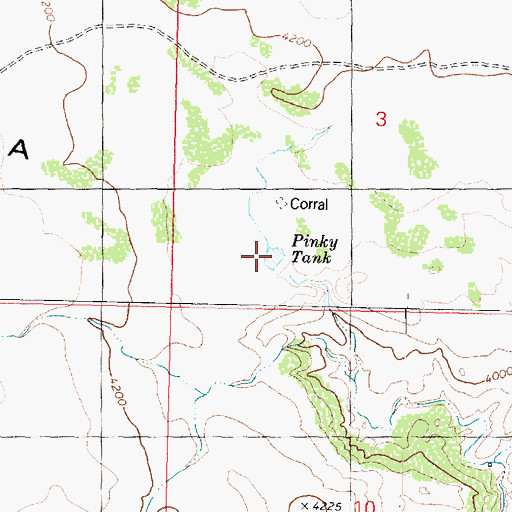 Topographic Map of Pinky Tank, AZ