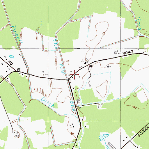 Topographic Map of Ditch Road Ditch, DE