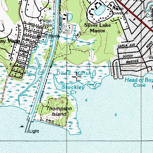 Topographic Map of Dodd Marsh, DE