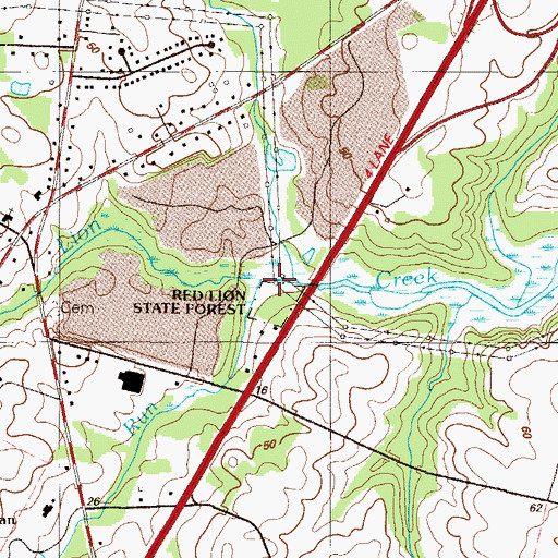 Topographic Map of Doll Run, DE