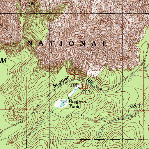 Topographic Map of Buggeln Hill, AZ